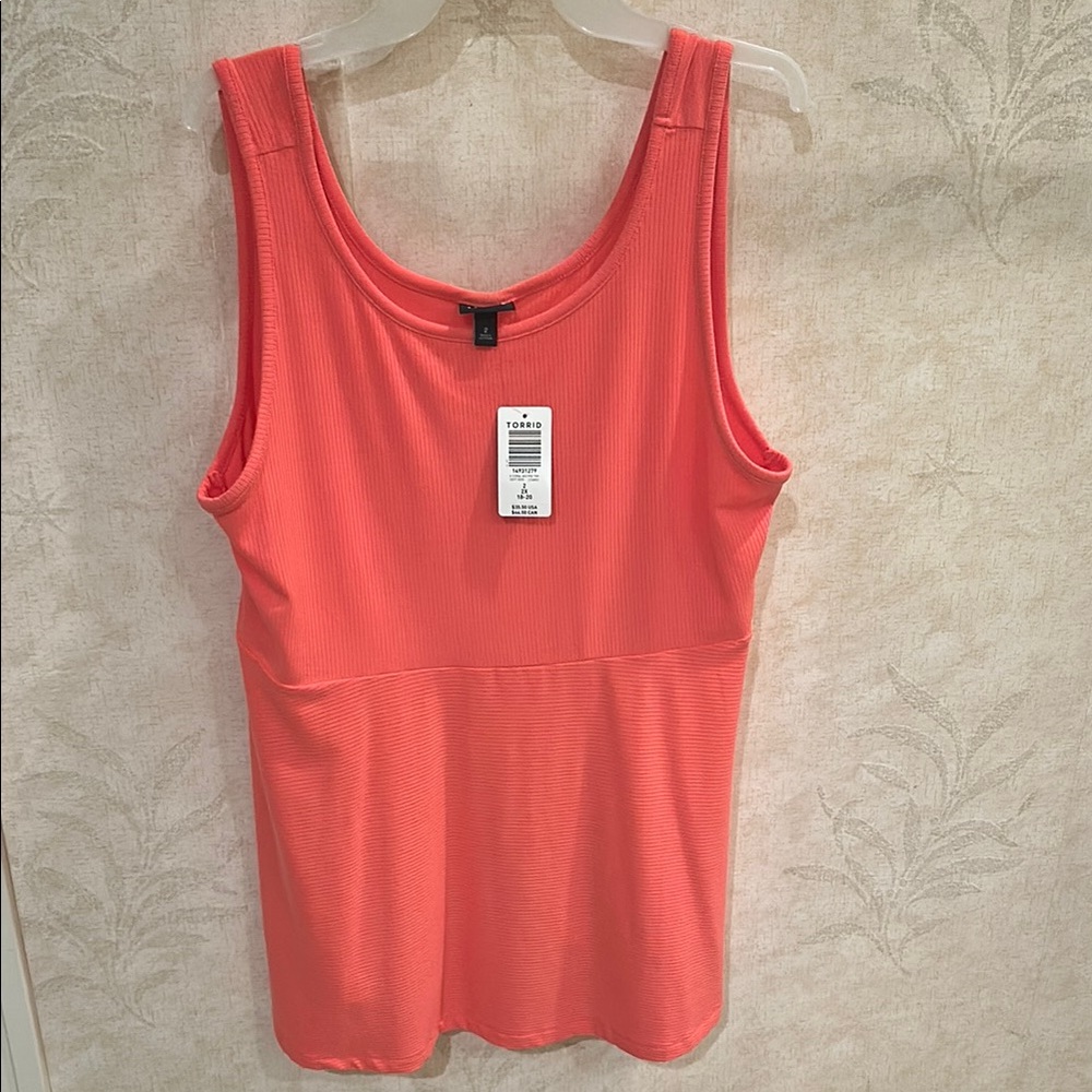 Torrid Orange Fitted Sleeveless Tank Top